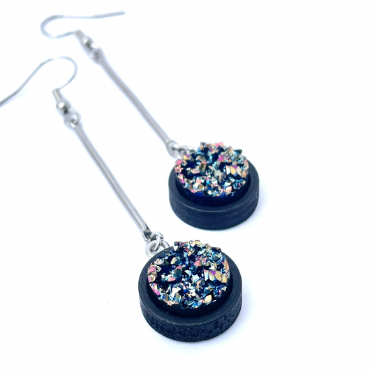 Longues boucles d’oreilles paillettes