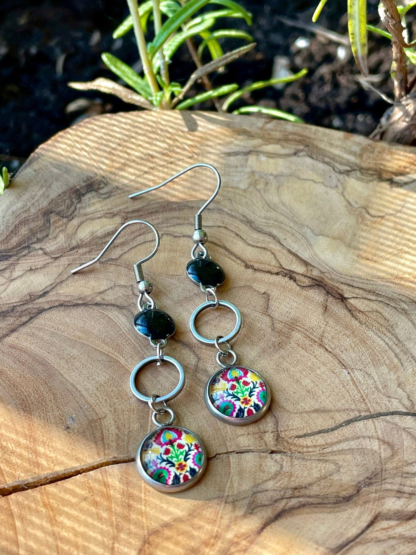 Boucles d’oreilles fleuris vintage