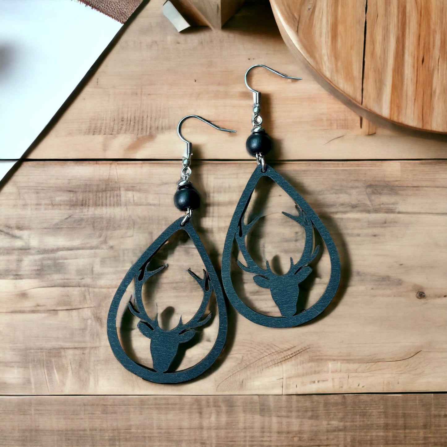 Boucles d’oreilles chevreuils en bois