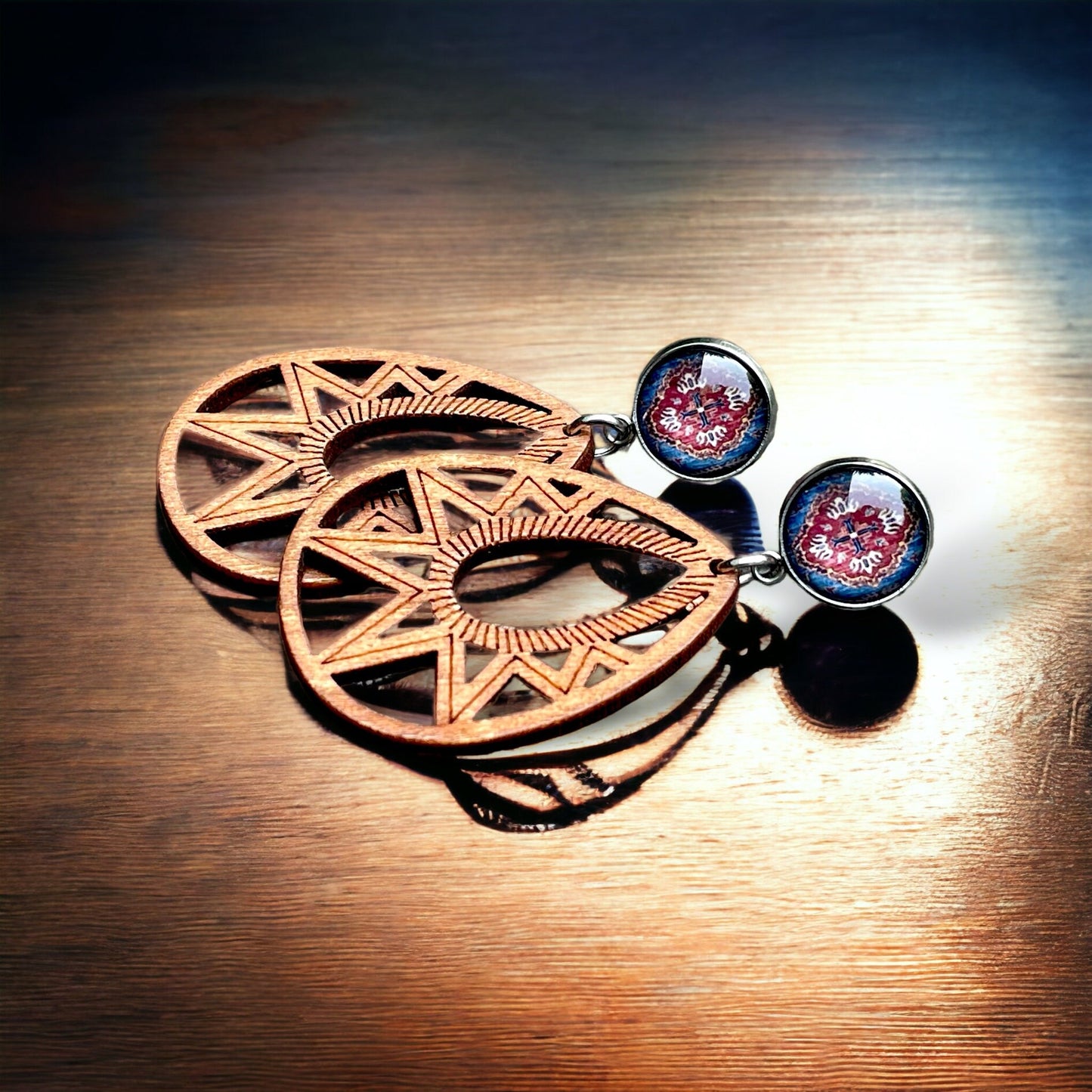 Boucles d’oreilles style marocain en bois
