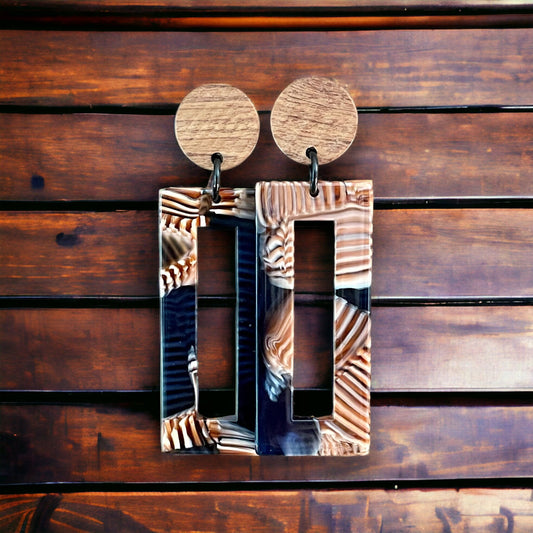 Boucles d’oreilles bois et acrylique