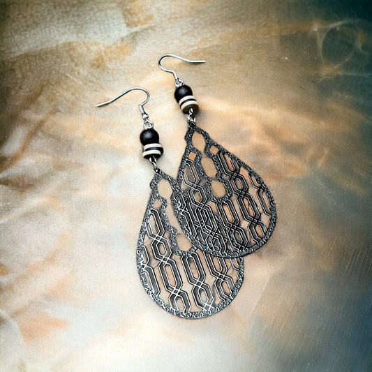 Boucles d’oreilles laiton noir