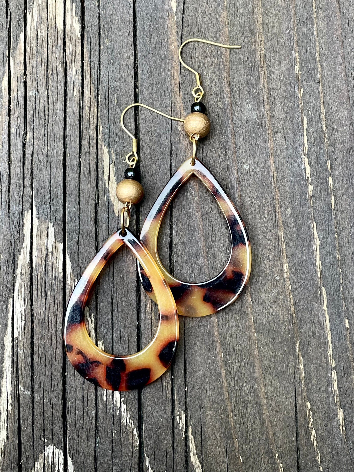 Boucles gouttes brunes et dorées