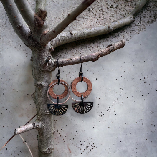 Boucles d’oreilles laiton et bois